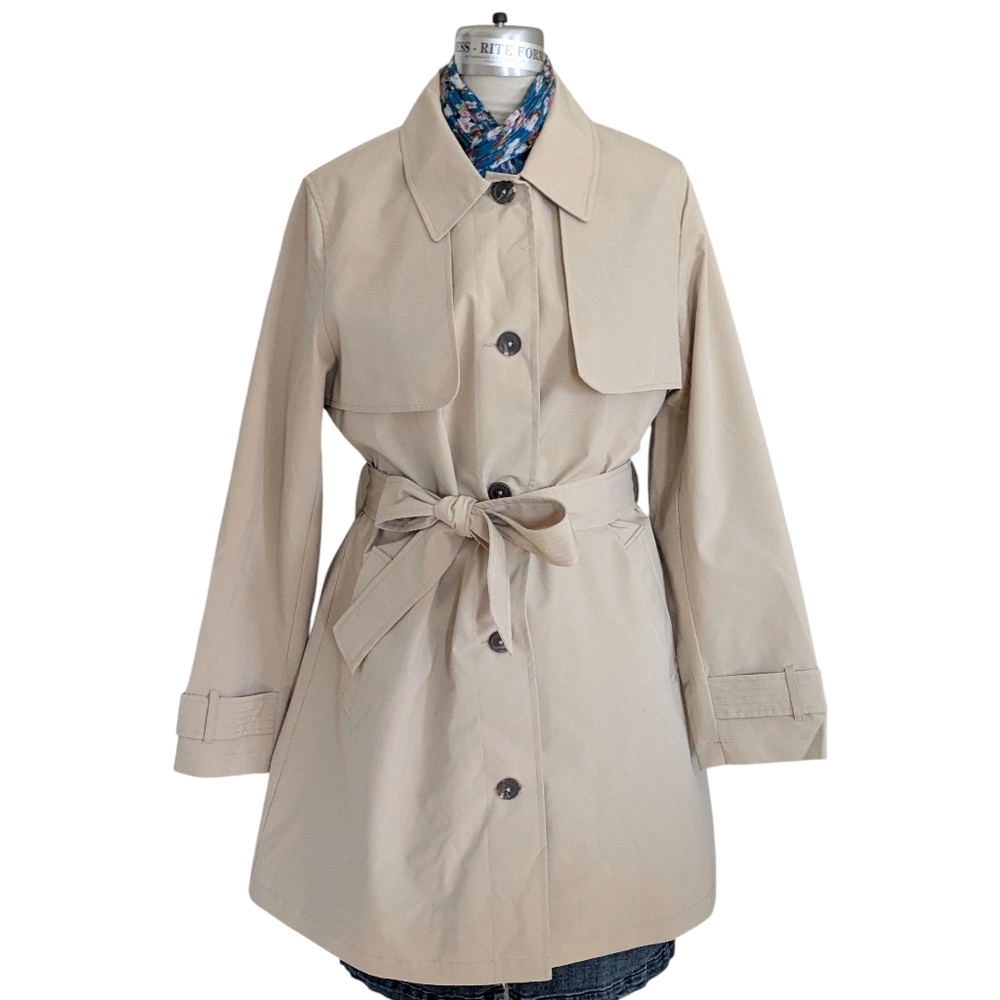 Time & Tru Khaki Trench Coat Size 16/18